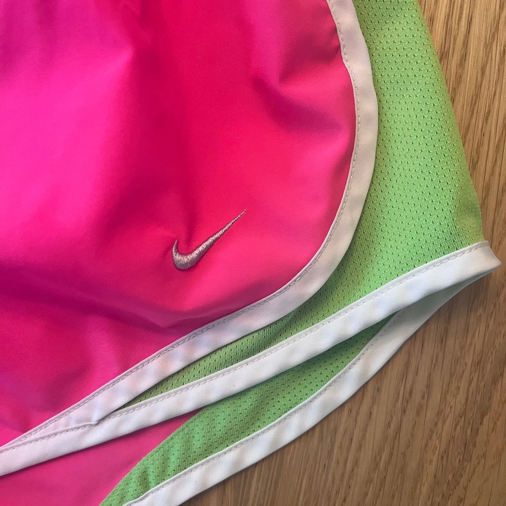 Nike Dri-FIT Tempo Running Shorts Pink Lime Green Women's Size Small Activewear
